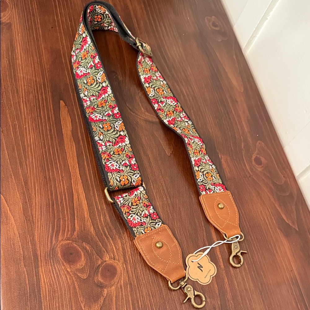 Nefelibata Embroidered Adjustable Crossbody Bag/purse Strap Boho Floral